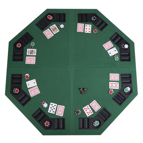 48 Octagon Mesa De Poker W  Dobrar As Pernas   Verde