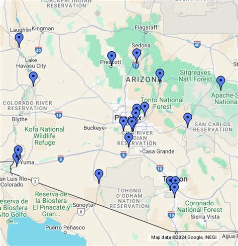 Arizona Casino Mapa