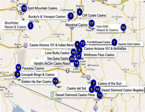 Arizona Casino Resorts Mapa