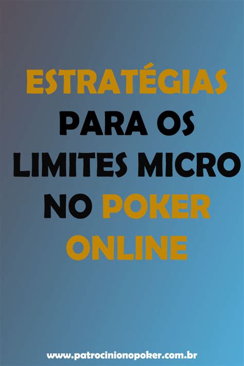 Baixo Limite De Estrategia De Poker Online