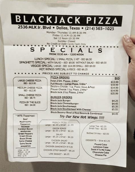 Blackjack Pizza De Martin Luther King