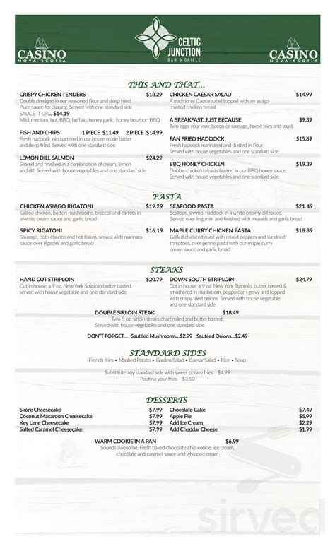 Casino Sydney Ns Menu