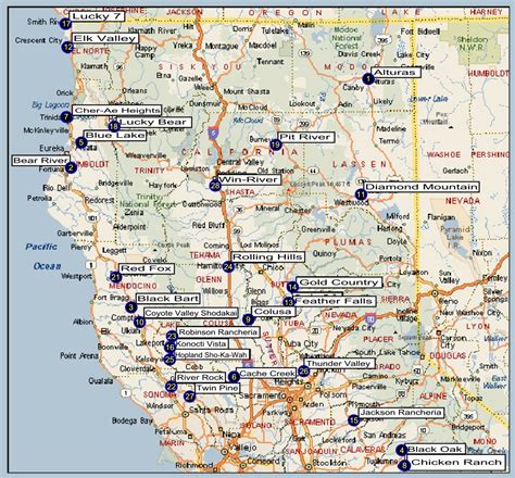 Indian Casino Norte Da California Mapa