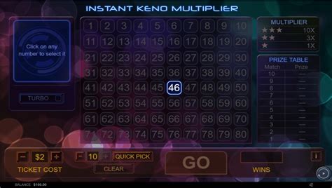 Instant Keno Multiplier Netbet