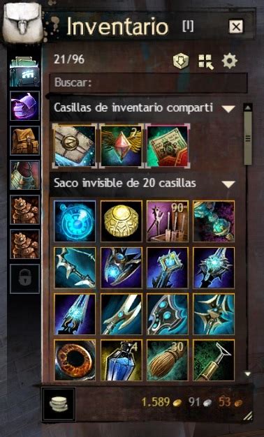 Inventario De Ranhuras Gw2