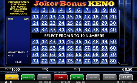 Joker Bonus Keno 888 Casino