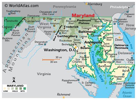 Mapa De Maryland Locais De Casino