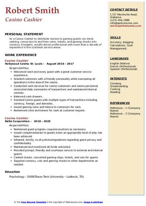 Negociante De Cassino Curriculum Vitae