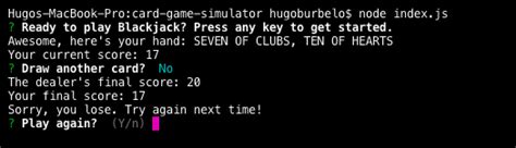 Node Js Blackjack