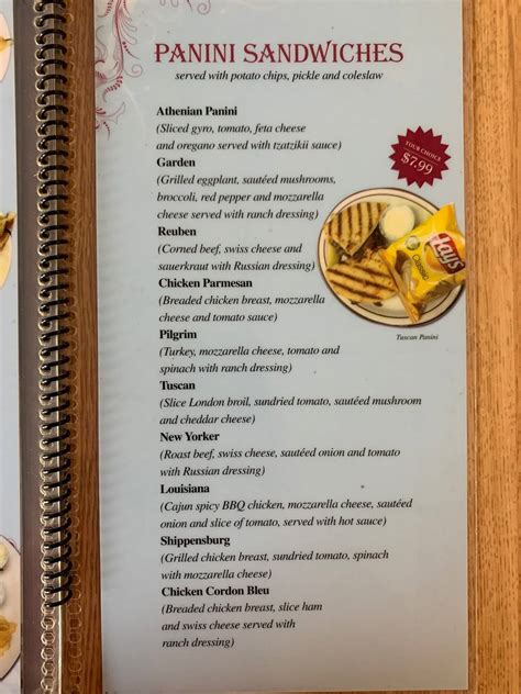 Parx Casino Menu