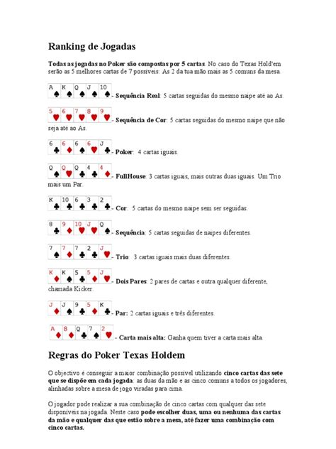 Regras De Poker Texas Hold Em Negocio Improprio