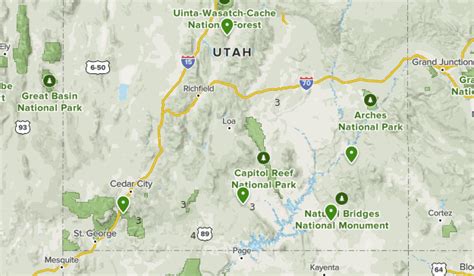 Slot De Canions Utah Mapa