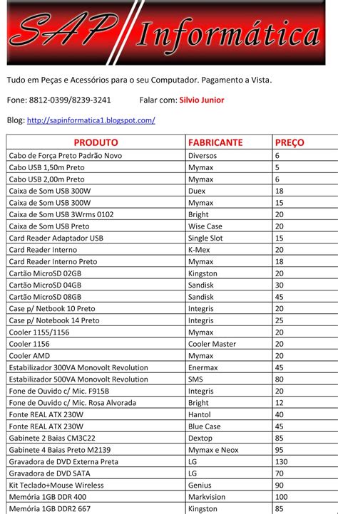 Slot De Telefone Da Lista De Precos