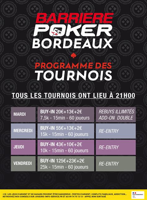 Tournoi De Poker De Casino Barriere Bordeus